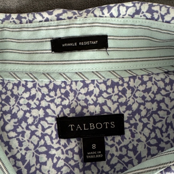 Talbots Navy and White Floral Blouse - Picture 9 of 9